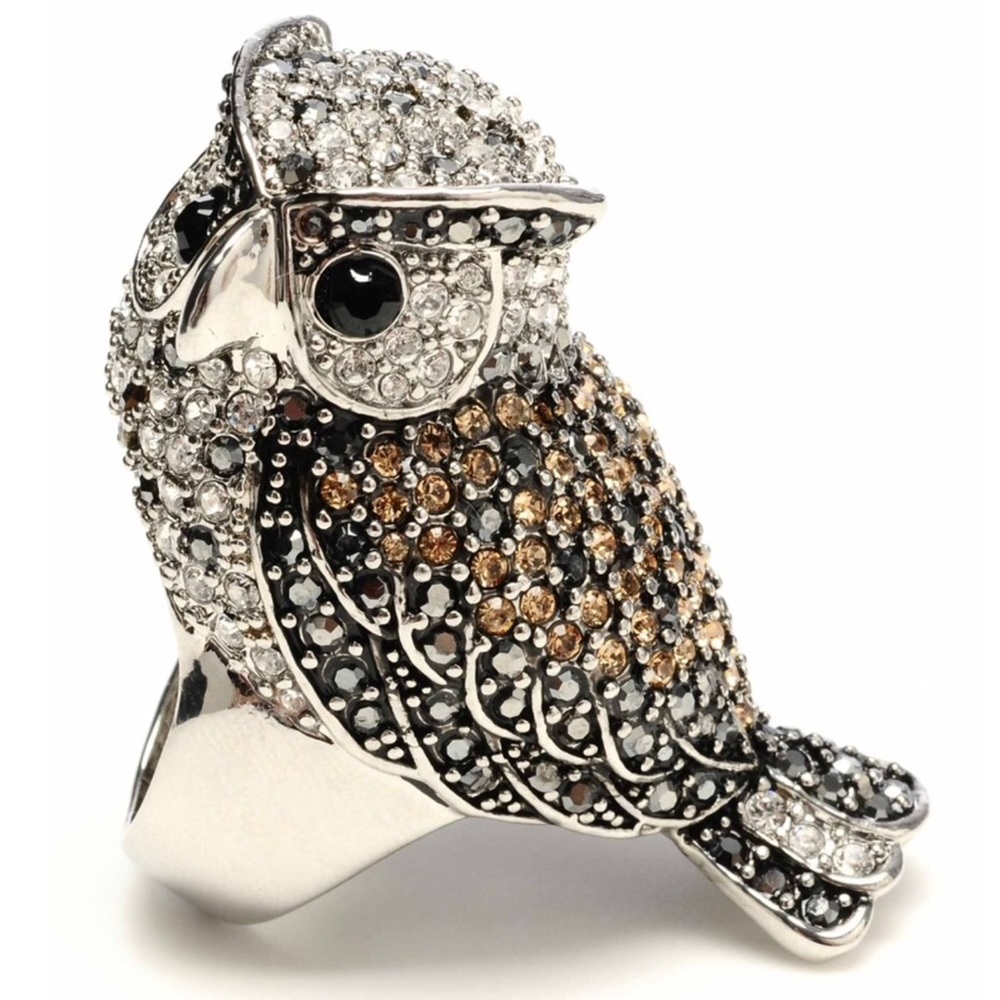*NWOT* 🦉 Amrita Singh Crystal Owl Ring 🦉
